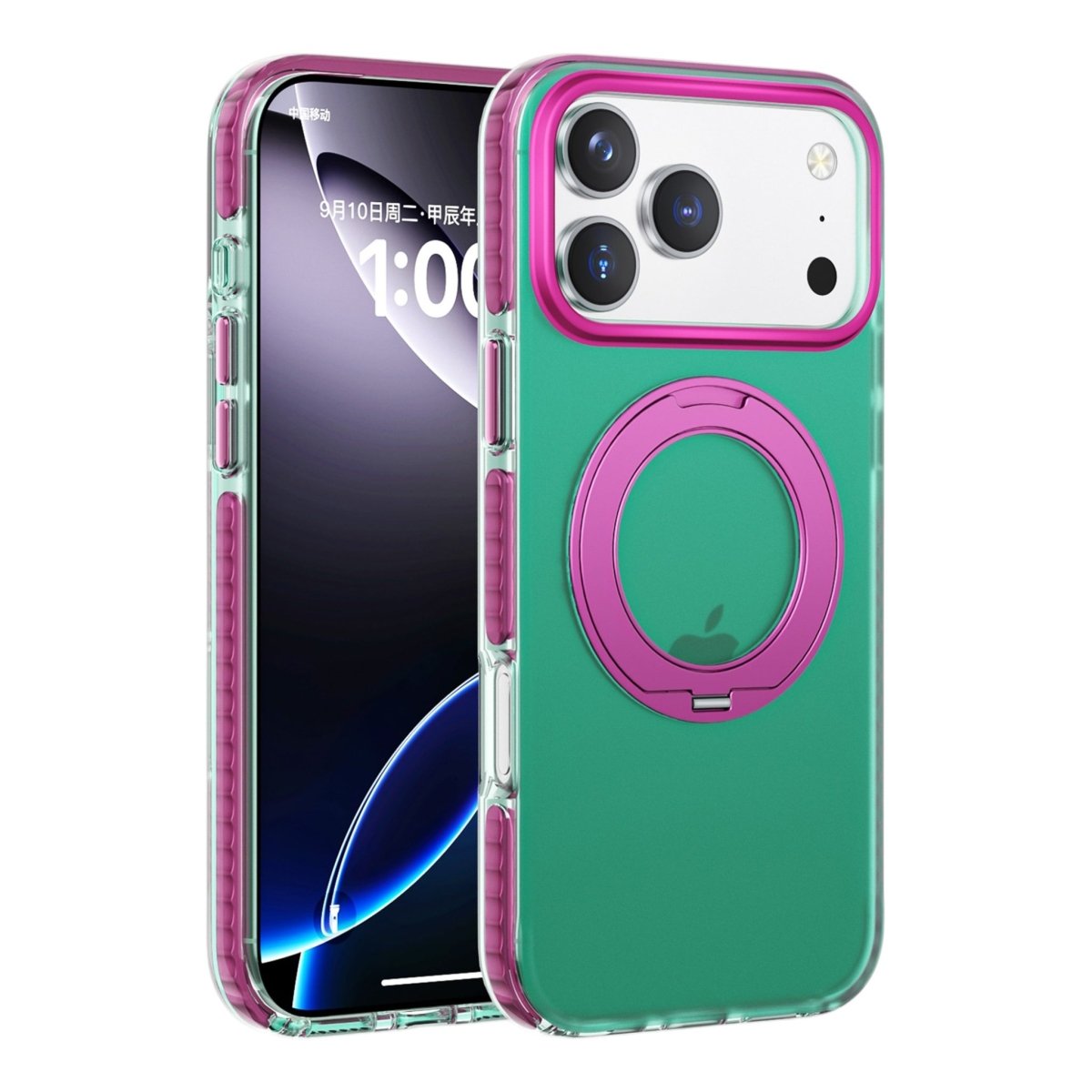 iPhone 17 Pro Deksel Roterbart stativ Grønn