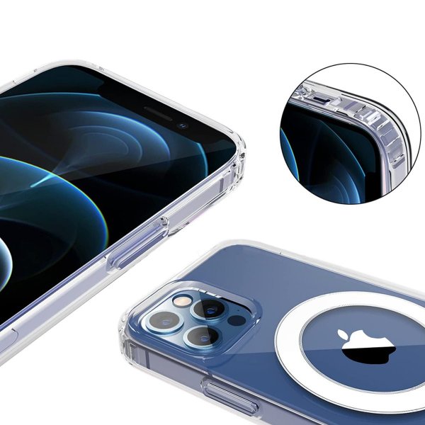 iPhone 13 Pro Max Deksel TPU MagSafe Støtsikker Transparent