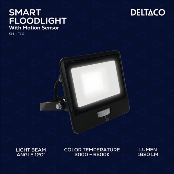 Deltaco Smart Home Spotlight med bevegelsessensor 20W