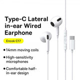 Baseus Hodetelefoner Encok C17 USB-C Hvit