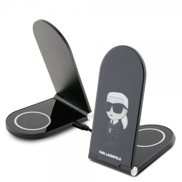 Karl Lagerfeld Trådløs lader Magnetic Desk Charger Ikonik MagSafe Svart