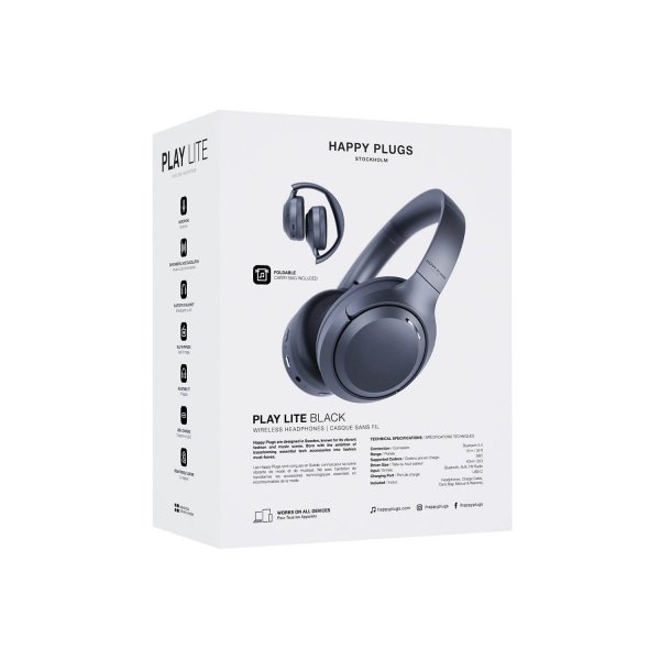 Happy Plugs Hodetelefoner Play Lite Svart