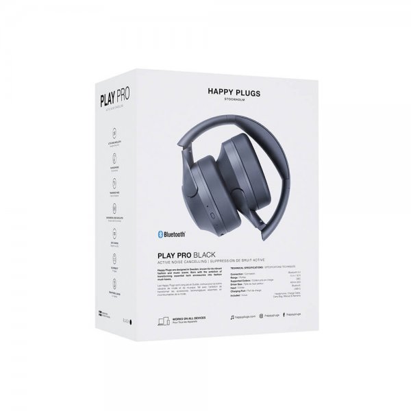Happy Plugs Hodetelefoner Play Pro ANC Svart