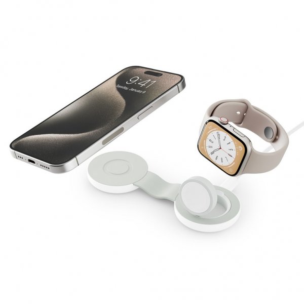 Twelve South Trådløs lader ButterFly SE 2-in-1 Qi2 MagSafe Hvit