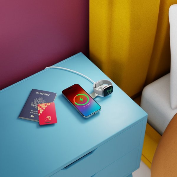 Twelve South Trådløs lader ButterFly SE 2-in-1 Qi2 MagSafe Hvit