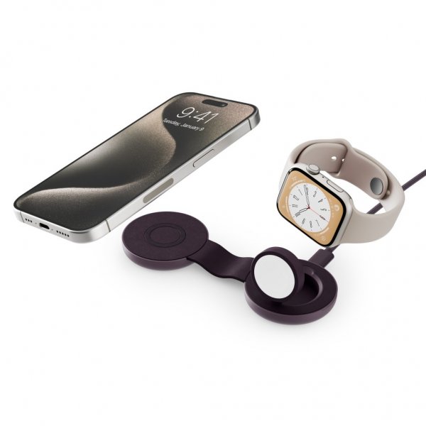 Twelve South ButterFly SE 2-i-1 MagSafe-lader Midnight Plum