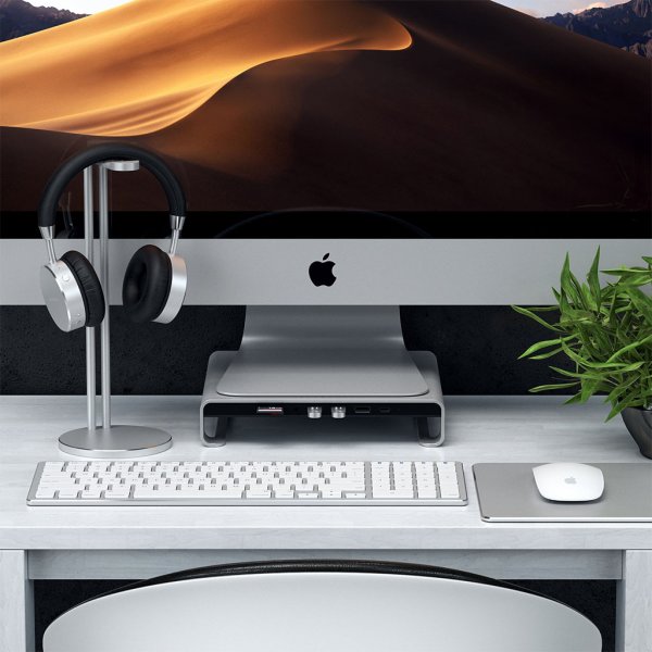 Satechi USB-C Aluminum Monitor Stand Hub för iMac Space Gray