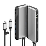 ALOGIC Dual USB-C Super Hub 10-i-1-hub Dual HDMI 4K@60Hz Romgrå