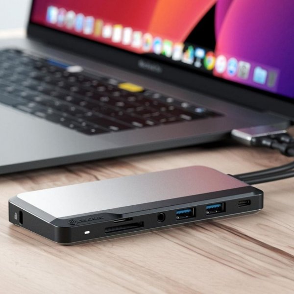 ALOGIC Dual USB-C Super Hub 10-i-1-hub Dual HDMI 4K@60Hz Romgrå