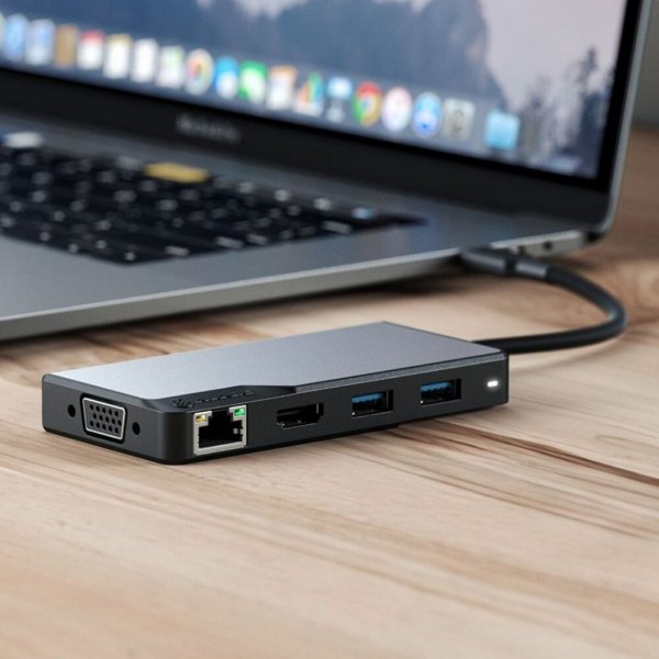 ALOGIC USB-C Fusion MAX 6-i-1-hub HDMI, USB, Ethernet og PD Space Gray