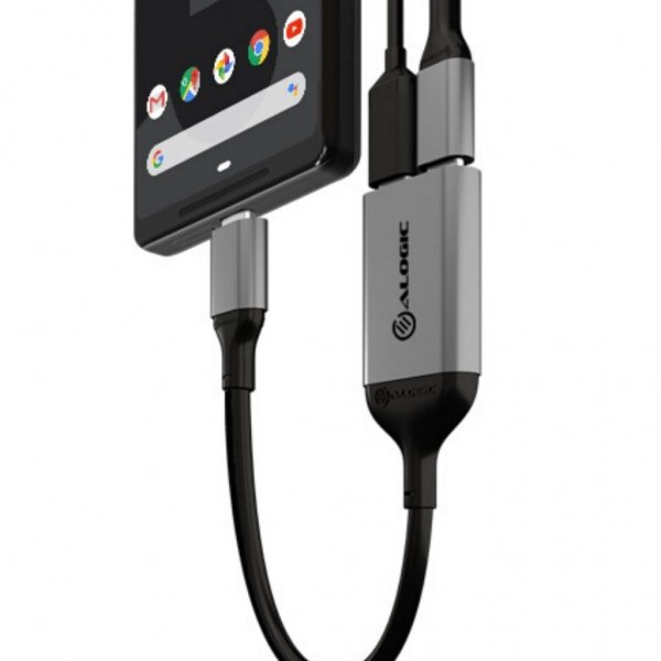 ALOGIC Ultra USB-C til USB-C-hunkontakt og lydutgang 10 cm