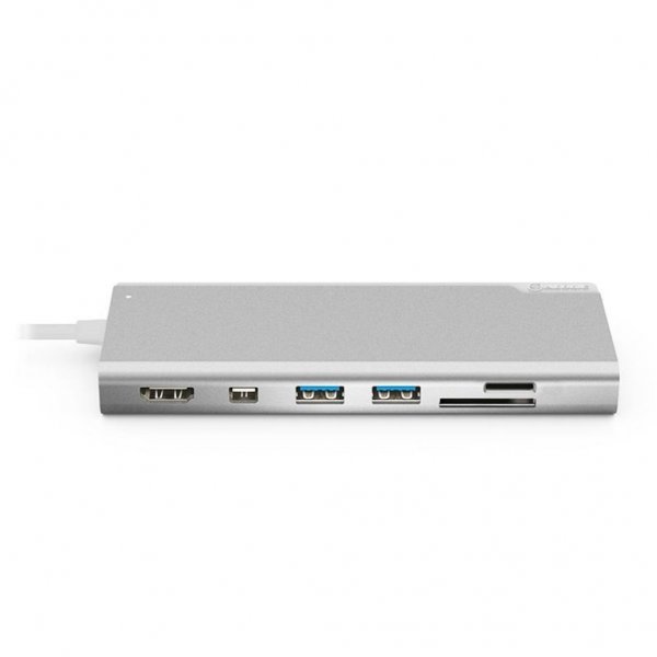 ALOGIC Ultra USB-C Dock PLUS - HDMI. MDP. USB. Ethernet. minnekortleser og 100W PD Sølv