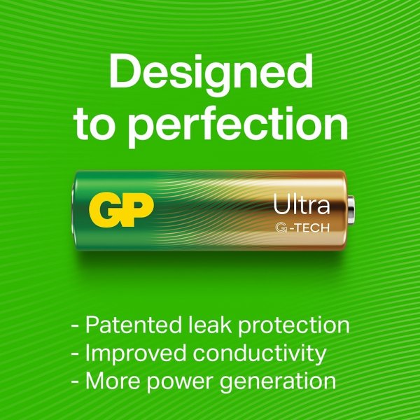GP Ultra Alkaline D Battery 13AU/LR20 2-pack
