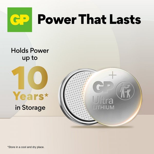 GP Ultra Lithium Battery Button cell CR2032 8-pack