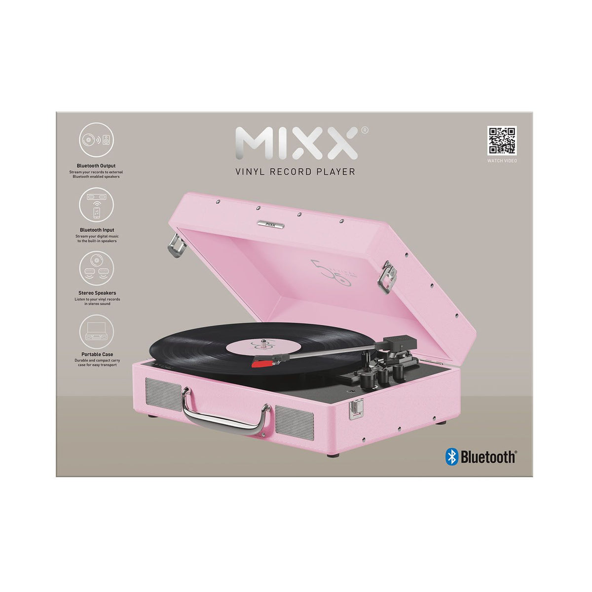 Mixx Revival 55 Vinylspelare Stereo Rosa
