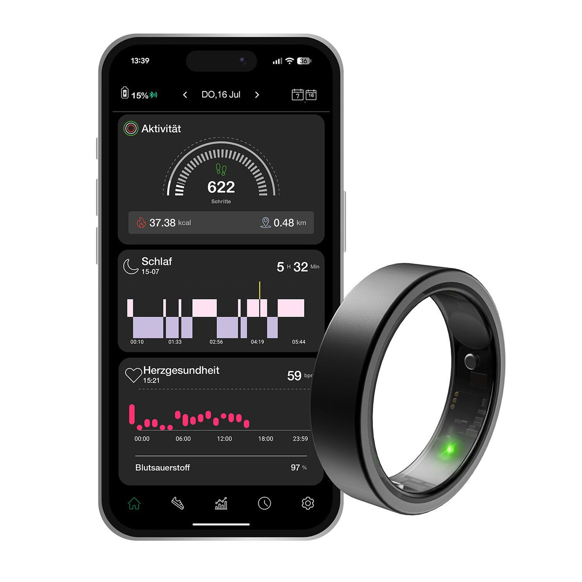 Hama Smart Ring One Størrelse 9 Svart