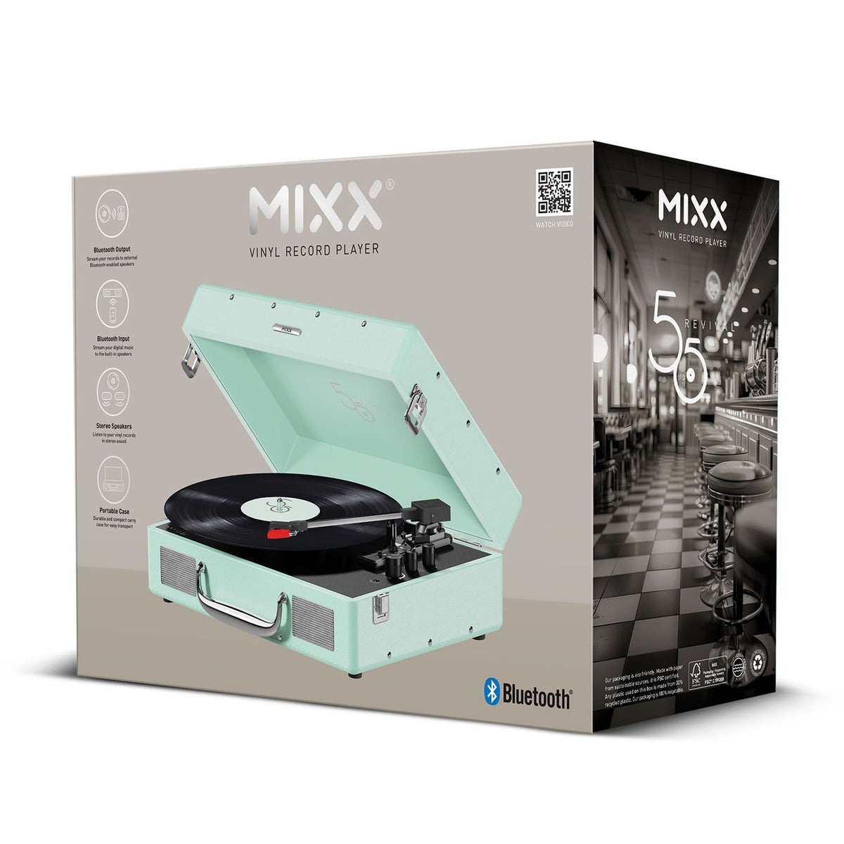 Mixx Revival 55 Vinylspelare Stereo Mintgrønn