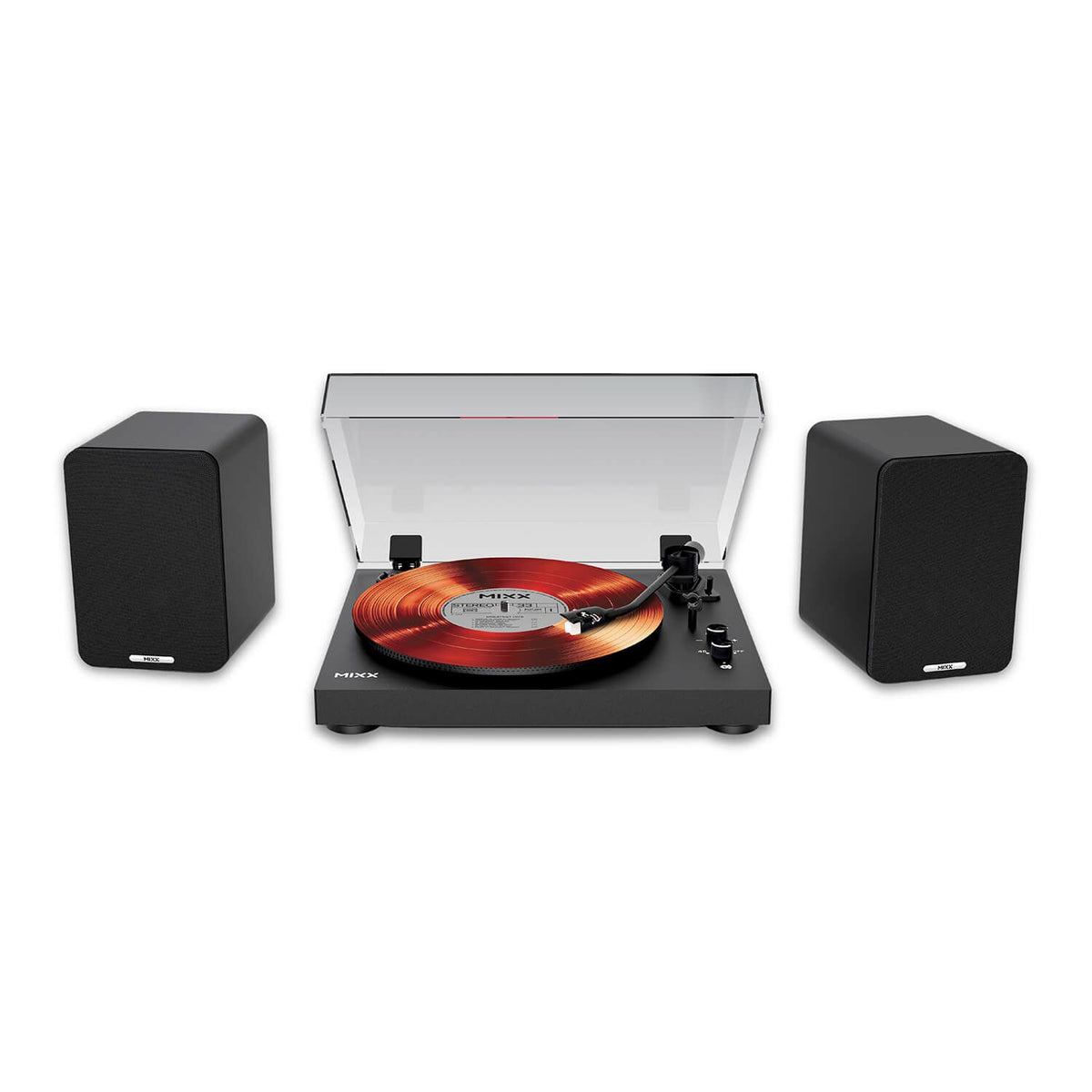 Mixx System 5 Vinylskivspiller Stereo med Høyttaler Svart