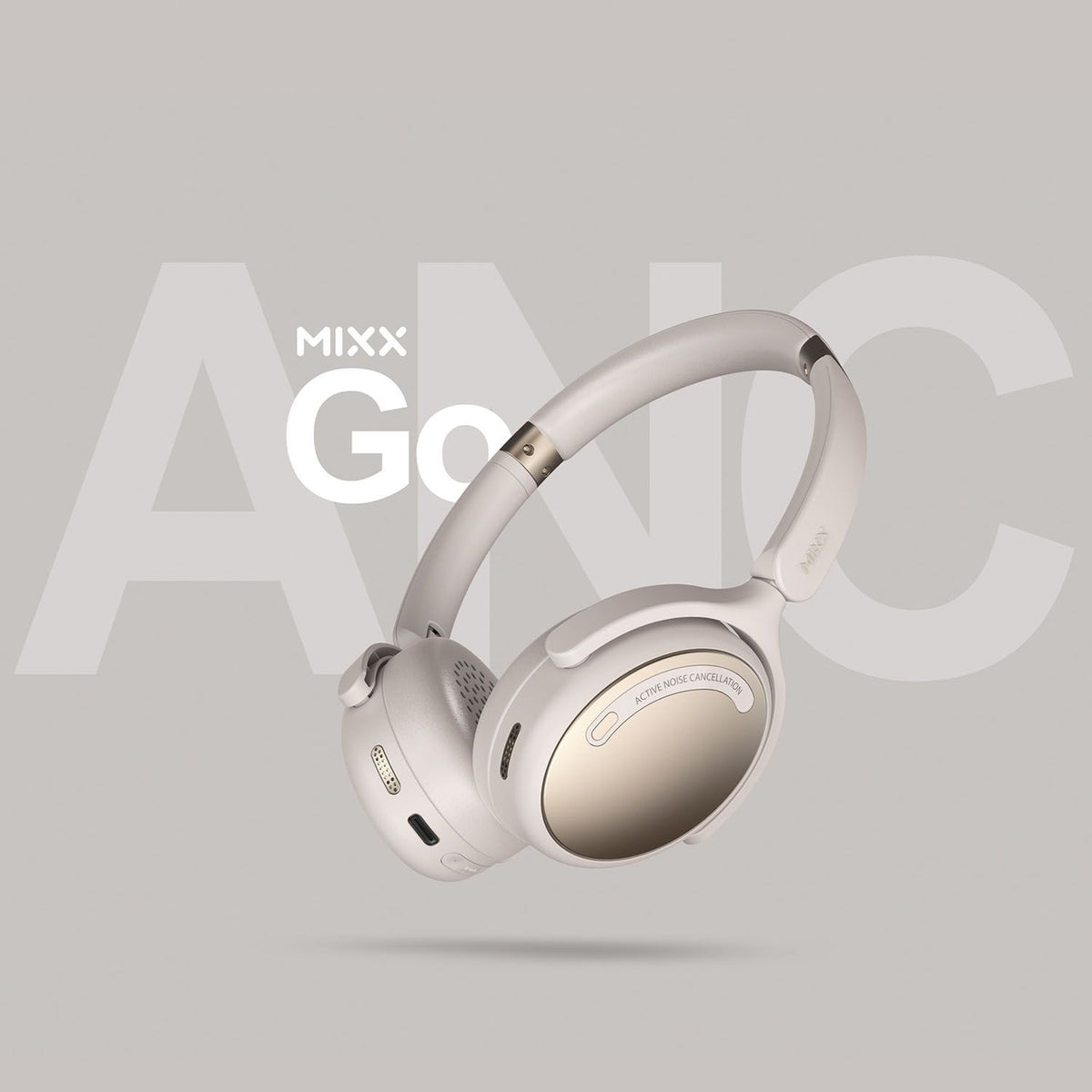 Mixx Trådløse On-Ear Hodetelefoner StreamQ Go ANC Beige
