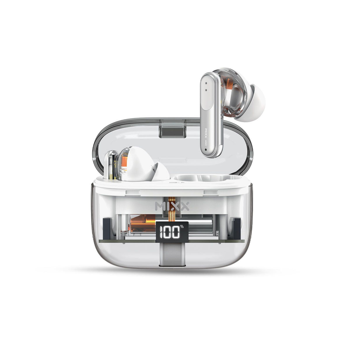 Mixx Trådløse Hodetelefoner StreamBuds Switch Clear ANC Hvit