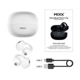 Mixx Trådløse Open-Ear Hodetelefoner StreamBuds Switch Clips Hvit