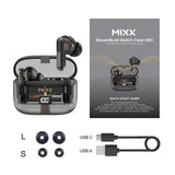 Mixx Trådløse Hodetelefoner StreamBuds Switch Clear ANC Svart