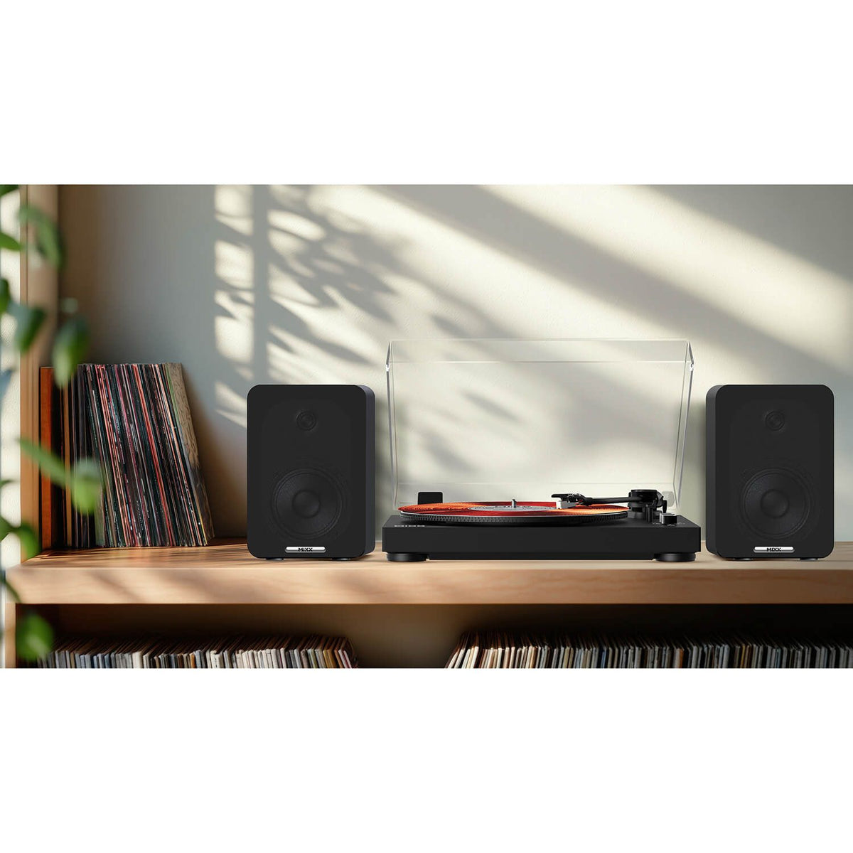 Mixx System 5 Vinylskivspiller Stereo med Høyttaler Svart