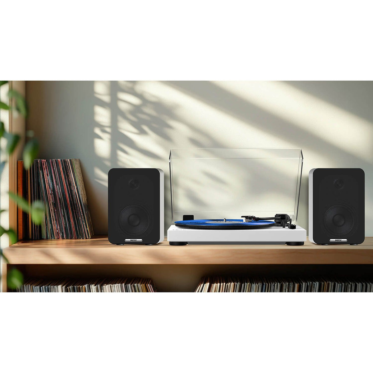 Mixx System 5 Vinylskivspiller Stereo med Høyttaler Hvit