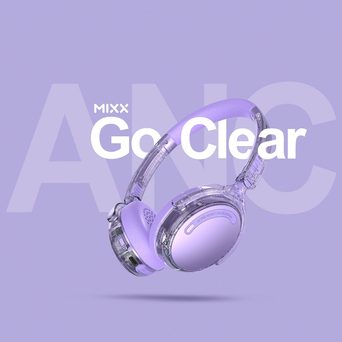 Mixx Trådløse On-Ear Hodetelefoner StreamQ Go ANC Clear Lilla