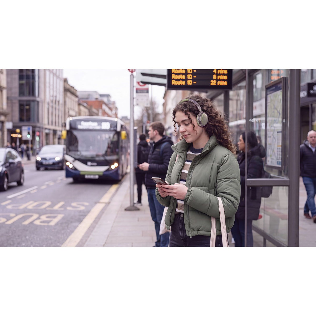 Mixx Trådløse On-Ear Hodetelefoner StreamQ Go ANC Clear Grønn