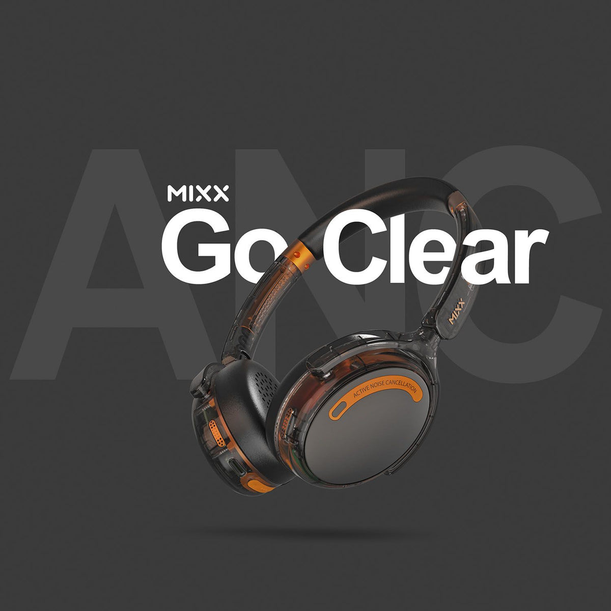 Mixx Trådløse On-Ear Hodetelefoner StreamQ Go ANC Clear Svart