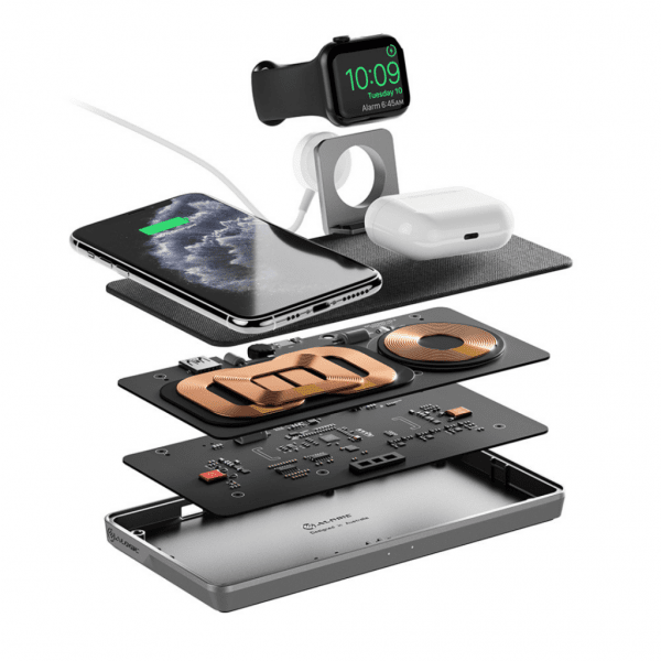 ALOGIC Ultra Power 3-i-1 Trådløs Dobbel Ladeplattform med Apple Watch-holder