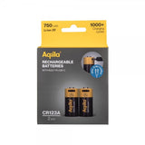 Aqiila Rechargeable CR123A Battery USB-C 2-pack
