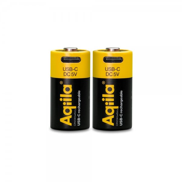 Aqiila Rechargeable CR123A Battery USB-C 2-pack