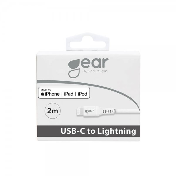 Gear USB-C/Lightning Kabel 2 meter Hvit