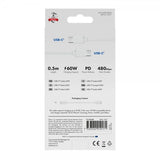 X2O USB-C til USB-C Kabel Basic 60W 0.5m Hvit