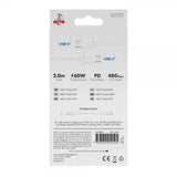 X2O USB-C til USB-C Kabel Basic 60W 2m Hvit