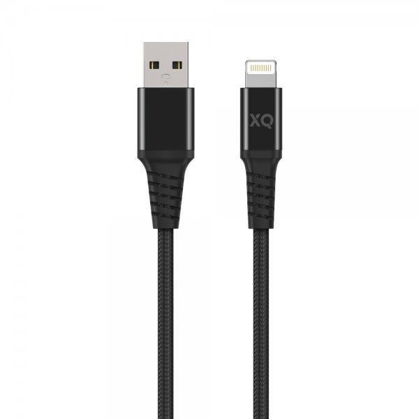 Xqisit USB till Lightning Kabler Flätad Extra Stark 2 m Svart