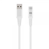 Xqisit USB till Type C Kabler Flätad Extra Stark 2 m Hvit