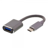 Deltaco USB-C 3.1 Gen 1 to USB-A OTG Adapter Space Grey