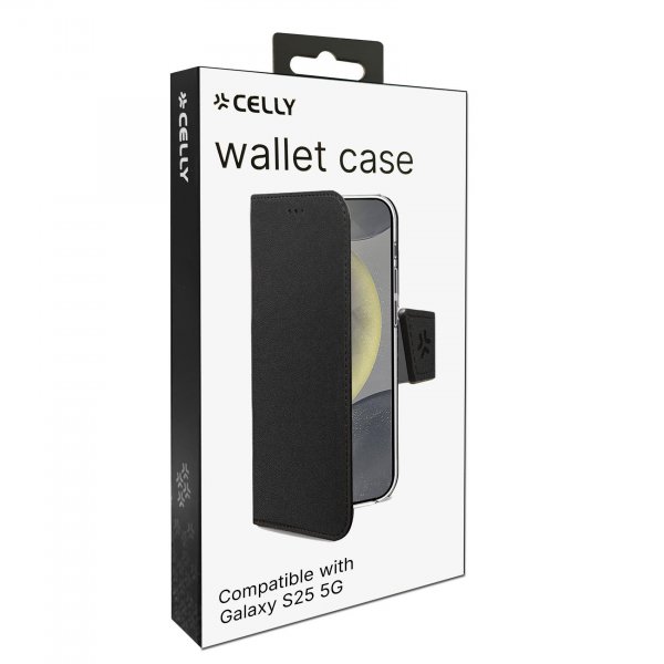 Celly Samsung Galaxy S25 Etui Wally Wallet Case Svart