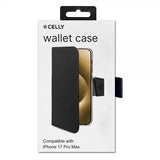 Celly iPhone 17 Pro Max Etui Wally Wallet Case Svart