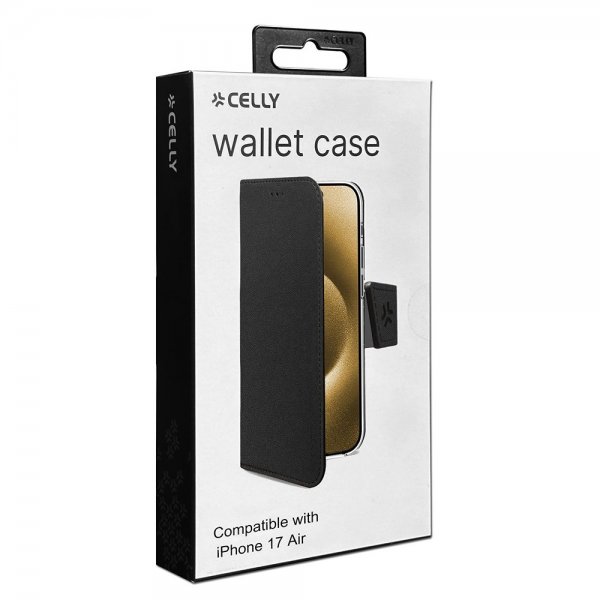 Celly iPhone Air Etui Wally Wallet Case Svart