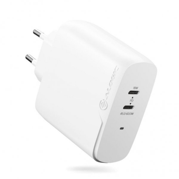 ALOGIC Rapid Power 2-ports (45+18W) GaN lader inkl. 2m USB-C ladekabel