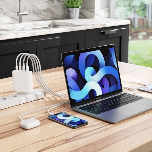 ALOGIC Rapid Power 4-ports 100W GaN-lader inkl. 2 meters USB-C-ladekabel
