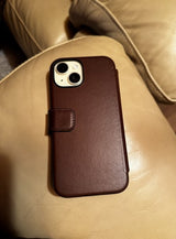 Nomad iPhone 15 Etui Modern Leather Folio Brun