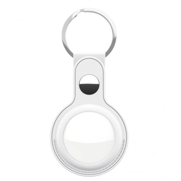 KeyBudz AirTag Hållare Läder Hvit