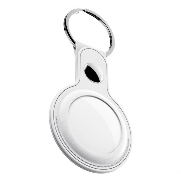 KeyBudz AirTag Hållare Läder Hvit