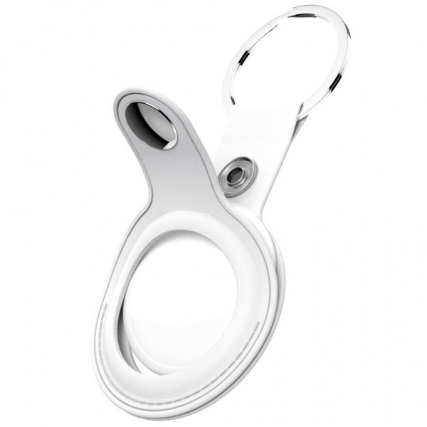 KeyBudz AirTag Hållare Läder Hvit