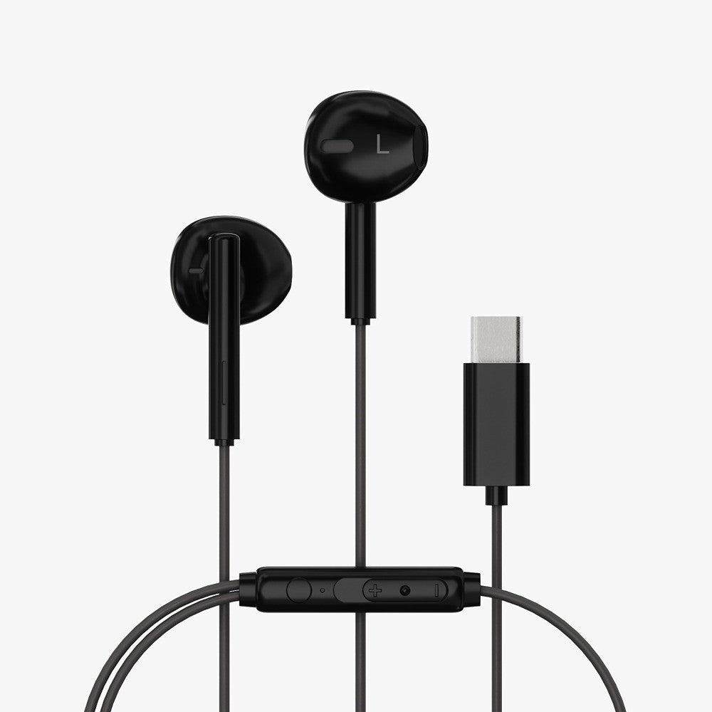 X2O Trådade Hodetelefoner USB-C Capsule 1.2m Svart